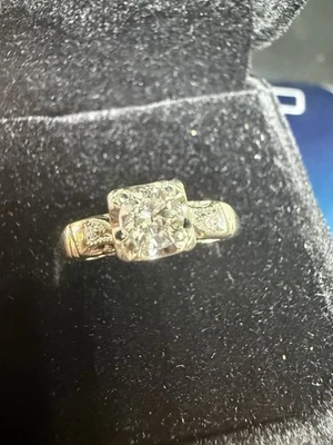 14k White Gold Vintage Diamond Ring Size 8 - Image 1 of 4