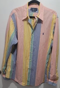 Camicia Ralph Lauren Custom Fit XL RIGHE COLORATE CON BOTTONI. *Vedi descrizione - Foto 1 di 3