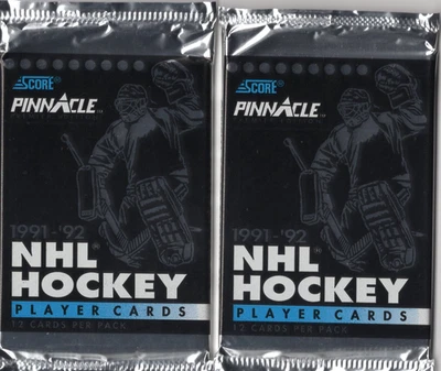 2 paquetes 91/92 tarjetas Pinnacle Hockey Hasek, Lidstrom Rookies Team Pinnacle BONITAS Foto 1 de 2