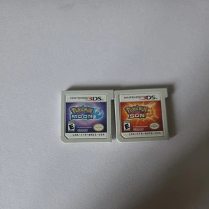 Nintendo 3DS Pokemon Sun & Moon Bundle Lot  Authentic TESTED Working USA Seller - Picture 1 of 2