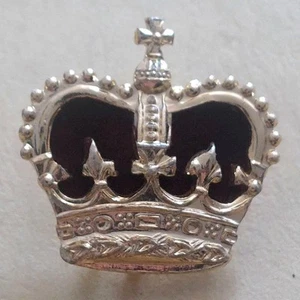 Officers Rank Crown Snap Pin Metal Badge Genuine British Military Issue  - Picture 1 of 2