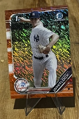 Garrett Whitlock /25 ORANGE SHIMMER 1ST Bowman Chrome Prospect SP #25/25 - Image 1 of 4