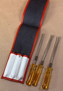 KIT PORTAVITE VINTAGE 3 PZ - 10000 VOLT GERMANIA - Manico in plastica ambrata - Foto 1 di 16