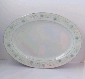 PERFECT Vintage 16" Serving Platter English Garden 2 Platinum Rims-- Japan - Picture 1 of 12