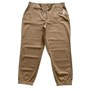 Pantaloni da jogging Talbots nuovi con etichette $89 marrone kaki caviglia rilassati vita alta elasticizzati taglia XL - Foto 1 di 13