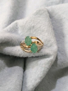 Nachlass 10K Gelbgold 1,2ct Smaragd Ring Gr. 6,75 - Bild 1 von 5