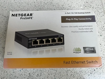 Netgear FS105 Fast Ethernet Switch 10/100 MBPS 5-Port - Image 1 of 4