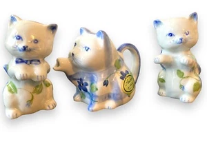 Vintage Andrea by Sadek Katze & Kätzchen Mini Milchkrug Krug & Salzpfeffer Shaker - Bild 1 von 14
