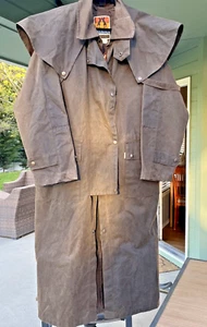 Kakadu Traders Australia Mens Brown Waxed Cotton Duster Coat Size M Medium - Picture 1 of 22