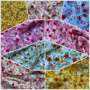Premium Viscose Small Daisy Floral Rayon Cotton Dress Fabric Skirt Shirt Top 54" - Picture 1 of 17