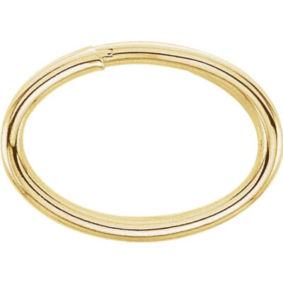 Anillo de salto dividido de oro amarillo macizo de 14 k OD OVAL 14ga 14 k 4 mm ID 5,7 x 8,5 mm EE. UU. Foto 1 de 4