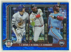 2025 Topps Blue Holo-Foil NL Home Run Leaders OHTANI OZUNA SCHWARBER 063/150 - Bild 1 von 2