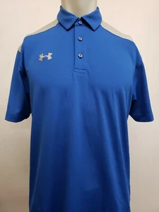 Under Armour Polo Men's XS, S, M, L, Dri-Fit HeatGear Golf Shirt, Blue and Gray - Picture 1 of 10