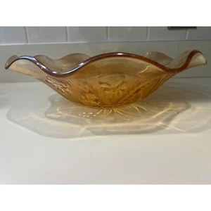 Vintage Jeannette Iris & Herringbone Large Carnival Iridescent Bowl - Picture 1 of 5