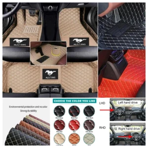For Ford Mustang Coupe Convertible Car Floor Mat Luxury Custom Waterproof Carpet - Picture 1 of 24
