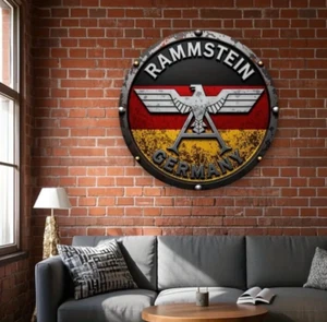 Rammstein Germany Flag German Eagle Stunning Metal sign wall art 20x20 cm band - Picture 1 of 2