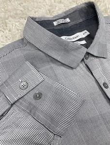 CK Calvin Klein Dress Shirt Men’s XL Gray Glen Check Pattern Long Sleeve - Picture 1 of 14