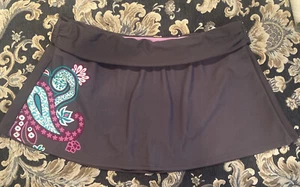 Athleta Size M Gray Paisley Athletic Short Skirt With Under - Picture 1 of 4