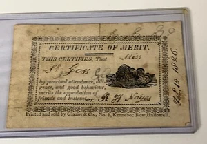 # H3741 CERTIFICADO DE MÉRITO DE FECHA 1826 - Imagen 1 de 2