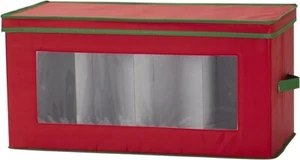 Household Essentials Xmas Decorations Storage Box, Red & Green, 8-Piece Figurine - Picture 1 of 7