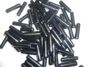 1970's American Vintage Furnace Glass JET BLACK Tube Beads 20X5MM G76-2 - Picture 1 of 6