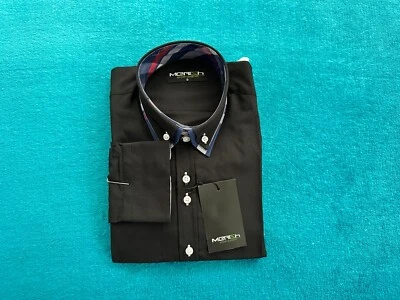Herren Hemd Merish Langarm Hemd Freizeit Hemd Schwarz NEU ungetragen Gr. S - Bild 1 von 4