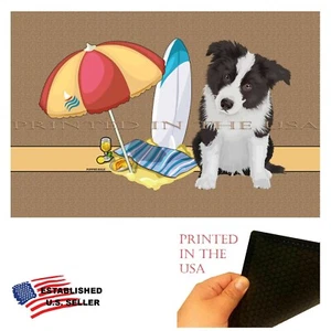 Border Collie Puppy Dog Puppies Rule Beach Love House Door Mat Doormat Floor Rug - Picture 1 of 3