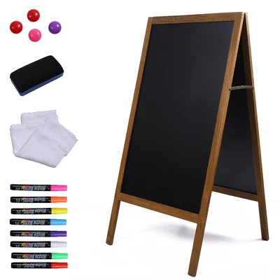 Magnetic Chalkboad Dual Side Sidewalk A Frame Sign Message Board Sandwich Board - Image 1 of 4