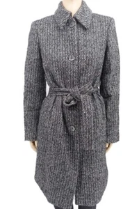 Esprit Vintage Women's Wool Blend Coat Outerwear Long Sleeve Black White Sz US 8 - Picture 1 of 8