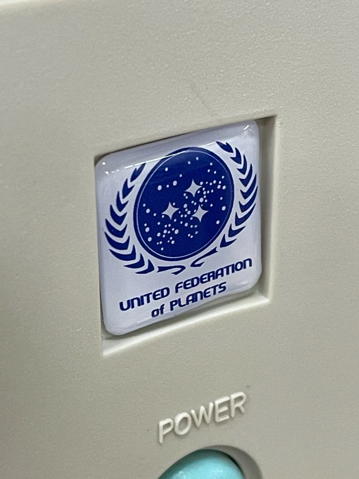 Custom Star Trek Starfleet / Federation Computer Case Badge 1x1 DOMED Sticker - Image 1 of 1