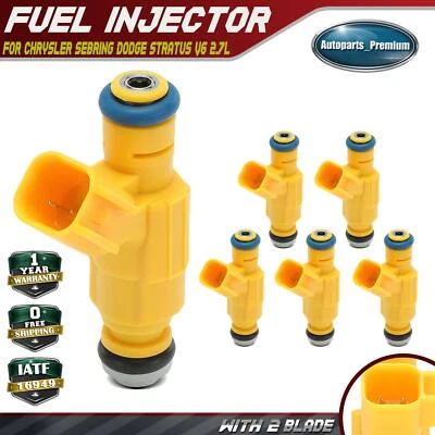 Inyector de combustible 6 piezas para Chrysler Sebring 2003-2004 Dodge Stratus V6 2,7 L gasolina flexible Foto 1 de 4