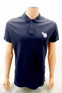 Fendi Mens Collared Polo Top Size 56 3XL Navy Blue Logo Short Sleeve - Picture 1 of 15
