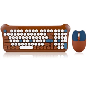 Full Size Round Keycap 2.4G Wireless Keyboard Mouse Combo for PC Computer - Picture 1 of 6