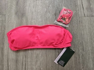 Top bikini nuovo con etichette in audace corallo con cinghie rimovibili Wild Fable XXS - Foto 1 di 2