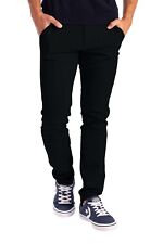Mens Stretch Skinny Slim Fit Chino Pants Flat Front Casual Super Spandex Trouser