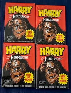 👀 Four (4) 1987 Topps Harry And The Henderson’s Wax Packs Great Condition 👀 - Picture 1 of 2