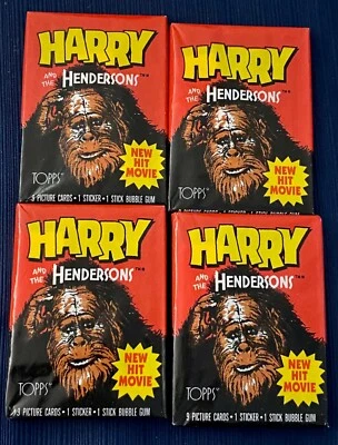 👀 Four (4) 1987 Topps Harry And The Henderson’s Wax Packs Great Condition 👀 - Image 1 of 2
