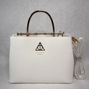 Loungefly Harry Potter Elder Wand Crossbody Purse Handbag White Deathly Hallows - Picture 1 of 12