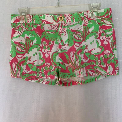 LILLY PULITZER Girls Sz 12 Pink Green Callahan Shorts - Изображение 1 из 4