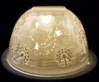 Enchanted Forest Hand Etched White Porcelain Tealight Candle Holder