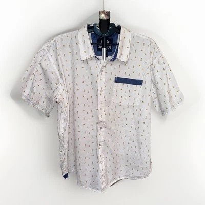 Camisa de manga corta con botones Old Skool para hombre tema náutico talla 3X Foto 1 de 4