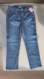 Lee Neu mit Etikett At the Waist Jeans klassische Passform gerades Bein Denim Stretch Gr. 16 UVP 39 $ - Bild 1 von 15