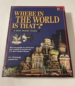 New/Sealed/Vintage "Where In The World Is That?" Quiz Jigsaw Puzzle - 252 Pieces - Picture 1 of 6