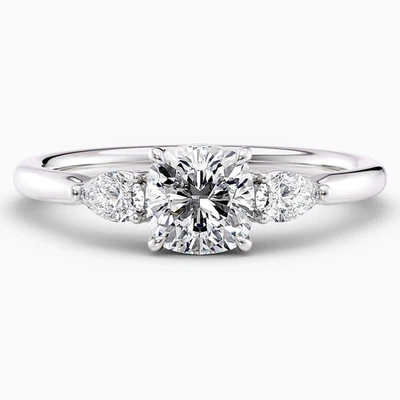 1.50 CT Cushion Cut IGI Certified Lab Grown Diamond Wedding Ring 18k White Gold - Image 1 of 4