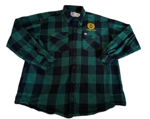 Big Bill Heavyweight Flannel Shirt Green Plaid Button Up Workwear Men XL USA - Picture 1 of 12