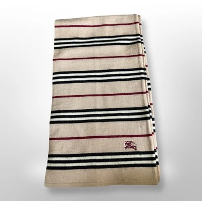 Bufanda a rayas de lana de cordero Burberry camel Foto 1 de 4