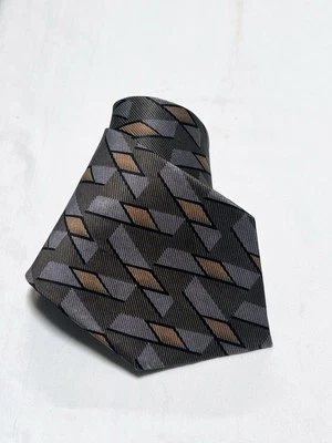 Corbata de seda para hombre Geoffrey Beene 57 1/2 X 4 en patrón marrón (L:T3) Foto 1 de 4