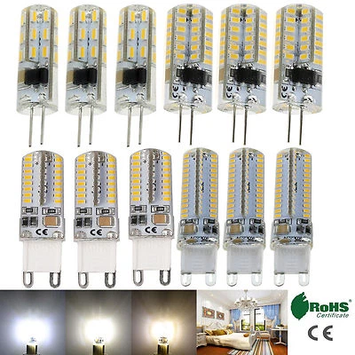 G4 G9 Silicone Crystal LED Corn Bulb Light 5W 6W 10W 3014 SMD White Lamp Bright - Image 1 of 4