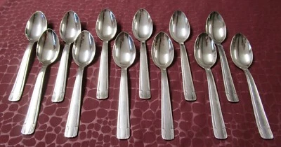 Estojo antigo 12 colheres de café placa de prata francesa estilo art déco não usado? - Imagem 1 de 4