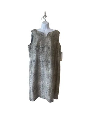 Vestido feminino Robbie Bee 100% seda pele de cobra forrado sem mangas tamanho 18 luxo - Imagem 1 de 4